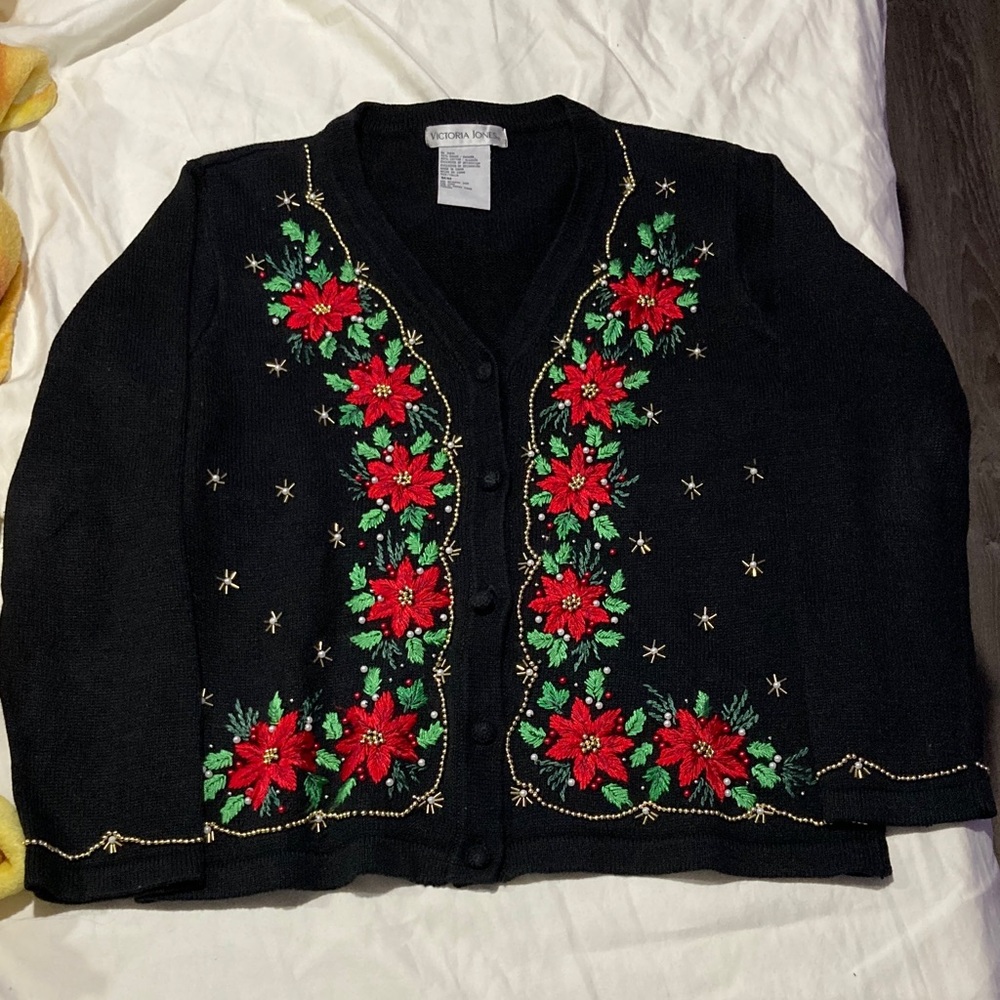 Poinsettia Vintage Sweater